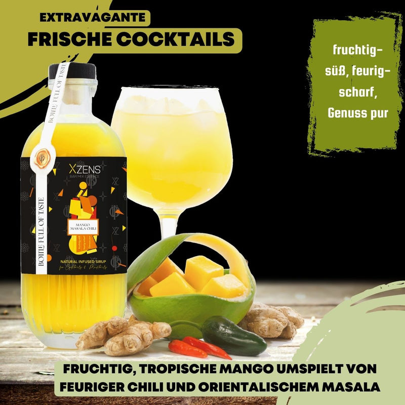 Xzens MANGO / MASALA CHILI | natural infused premium sirup | Bar Mix Essenz