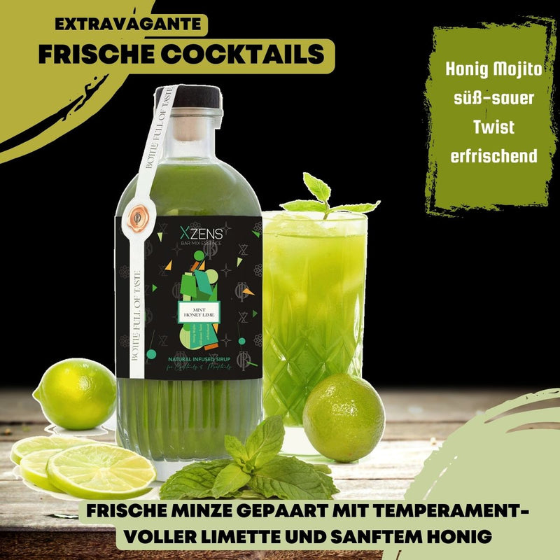 Xzens MINT / HONEY LIME | natural infused premium sirup | Bar Mix Essenz