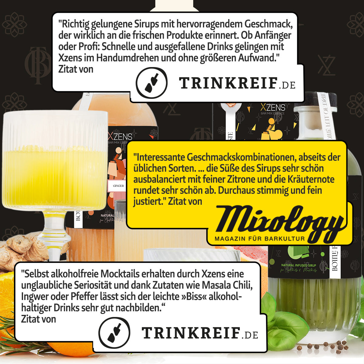 Xzens RASPBERRY / THYME | natural infused premium sirup | Bar Mix Essenz