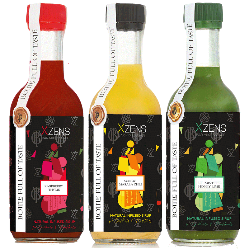 Xzens X³-TASTE (3-Pack) SUMMER LOVE | natural infused premium sirup | Bar Mix Essenz