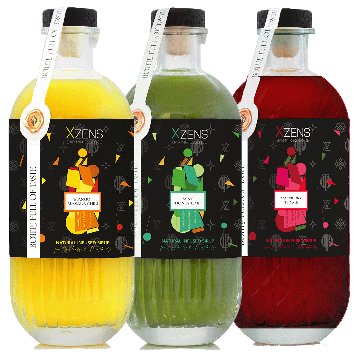 Xzens X³-TASTE (3-Pack) SUMMER LOVE | natural infused premium sirup | Bar Mix Essenz