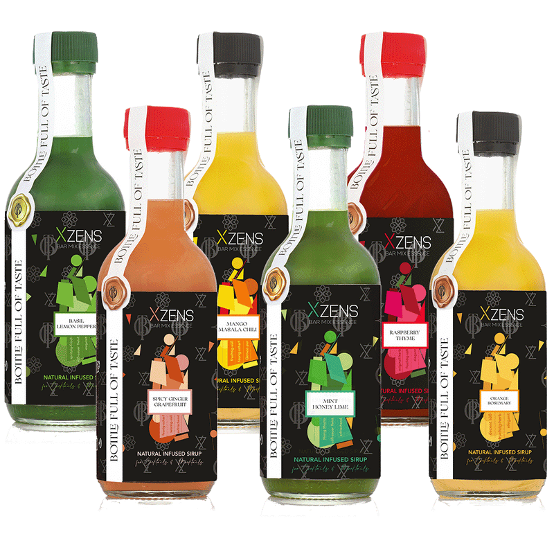 Xzens X⁶-TASTE (6-Pack) SUMMER VIBES | natural infused premium sirup | Bar Mix Essenz